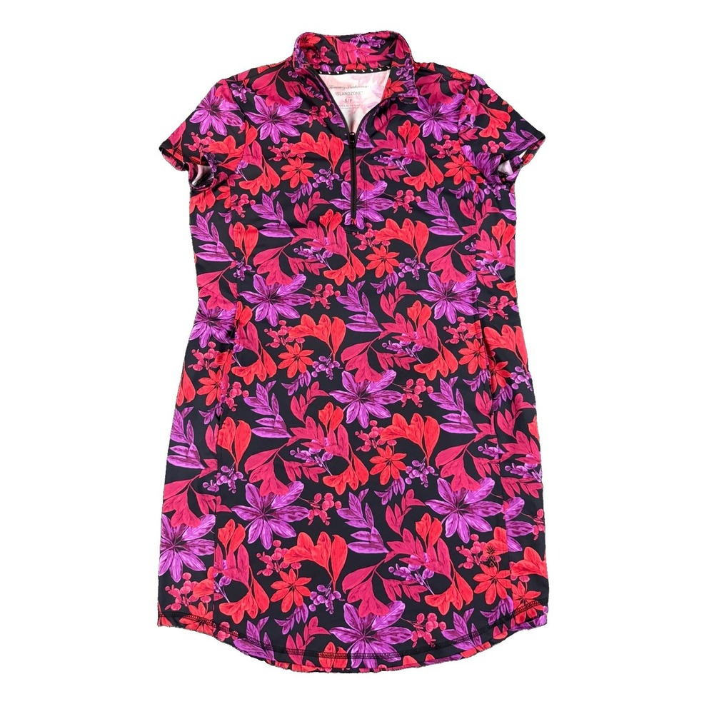 Tommy Bahama Island Zone Golf Dress Performance Activewear Sz S Hawaiian Floral